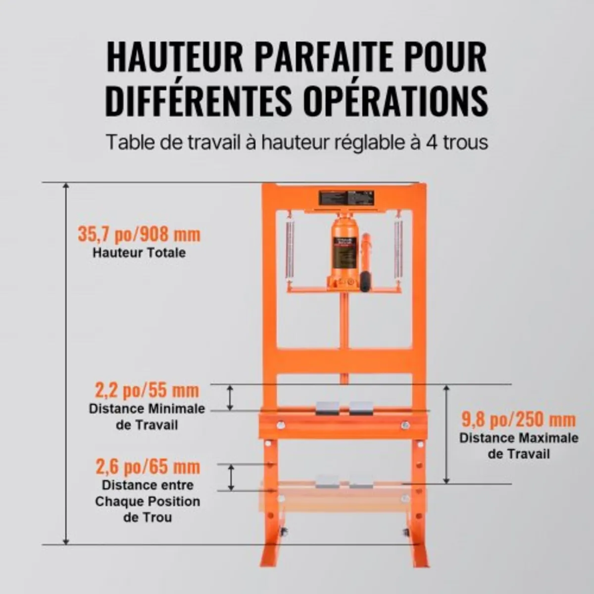 Hydraulic Shop Press 6 Ton with Press Plates H-Fra - Image 3
