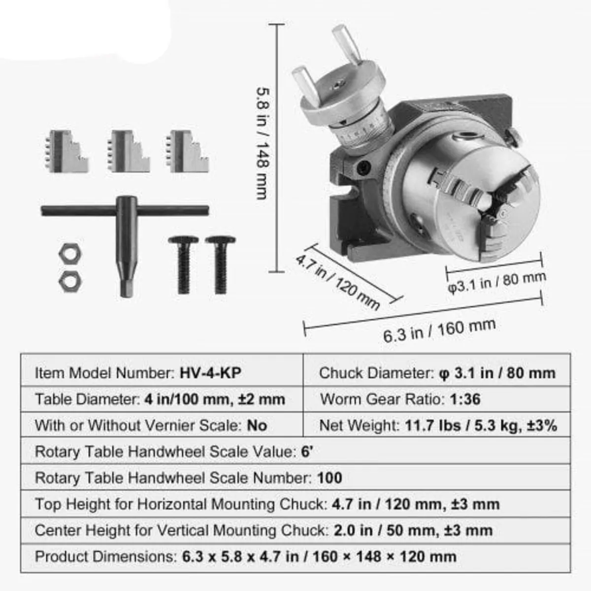 Rotary Table for Milling Machines, 100 mm, Horizon - Image 3