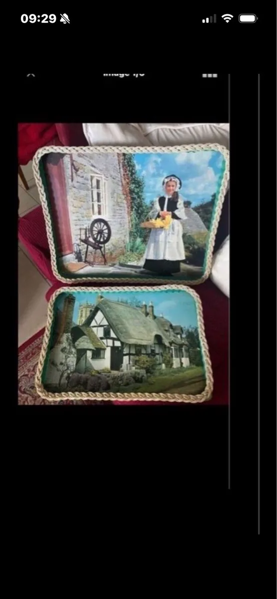Vintage Hand Crafted Tray Set - Image 1
