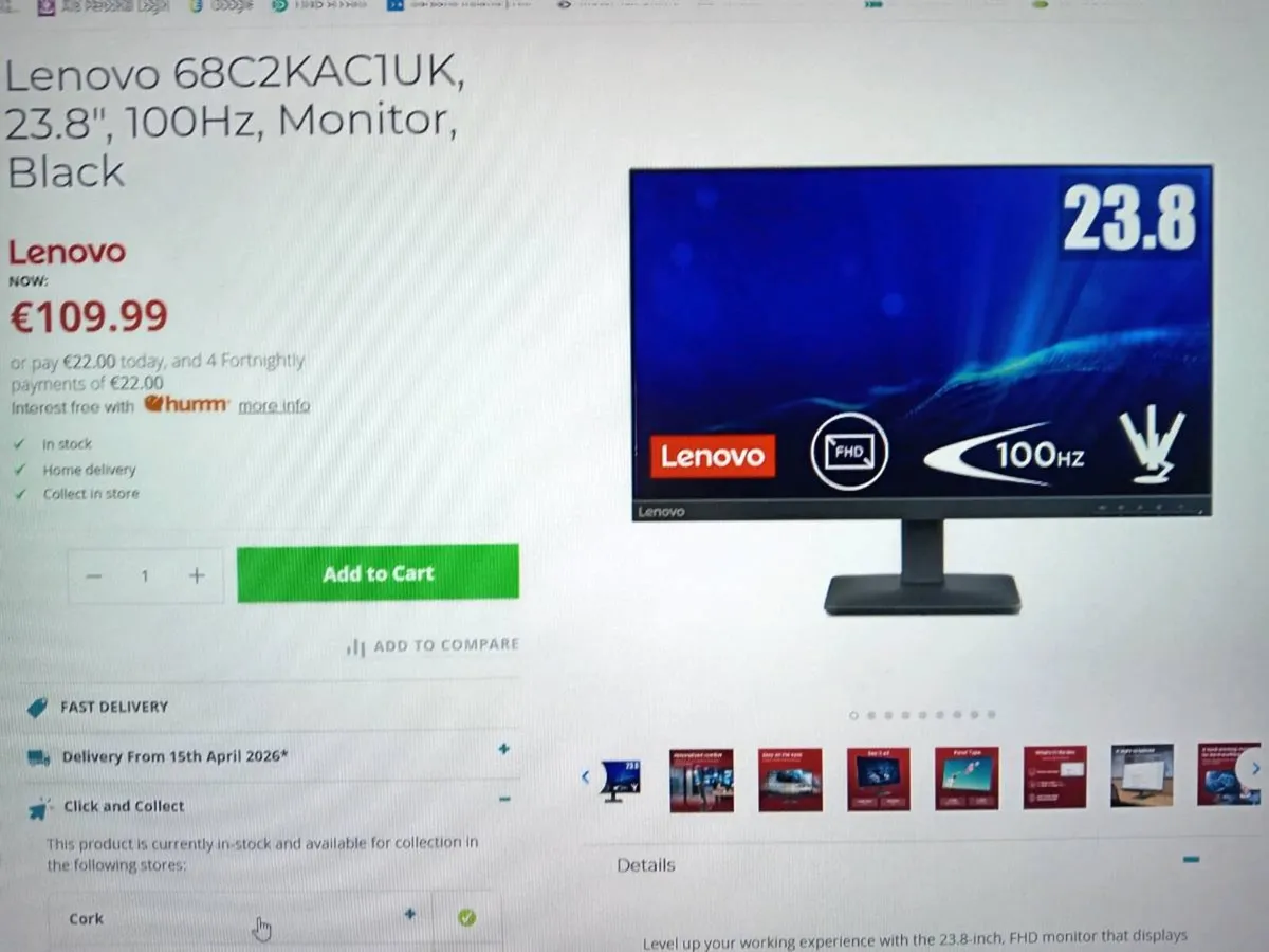 Monitors LENOVO 24"NEW+DELL 21.5 INCH - Image 1