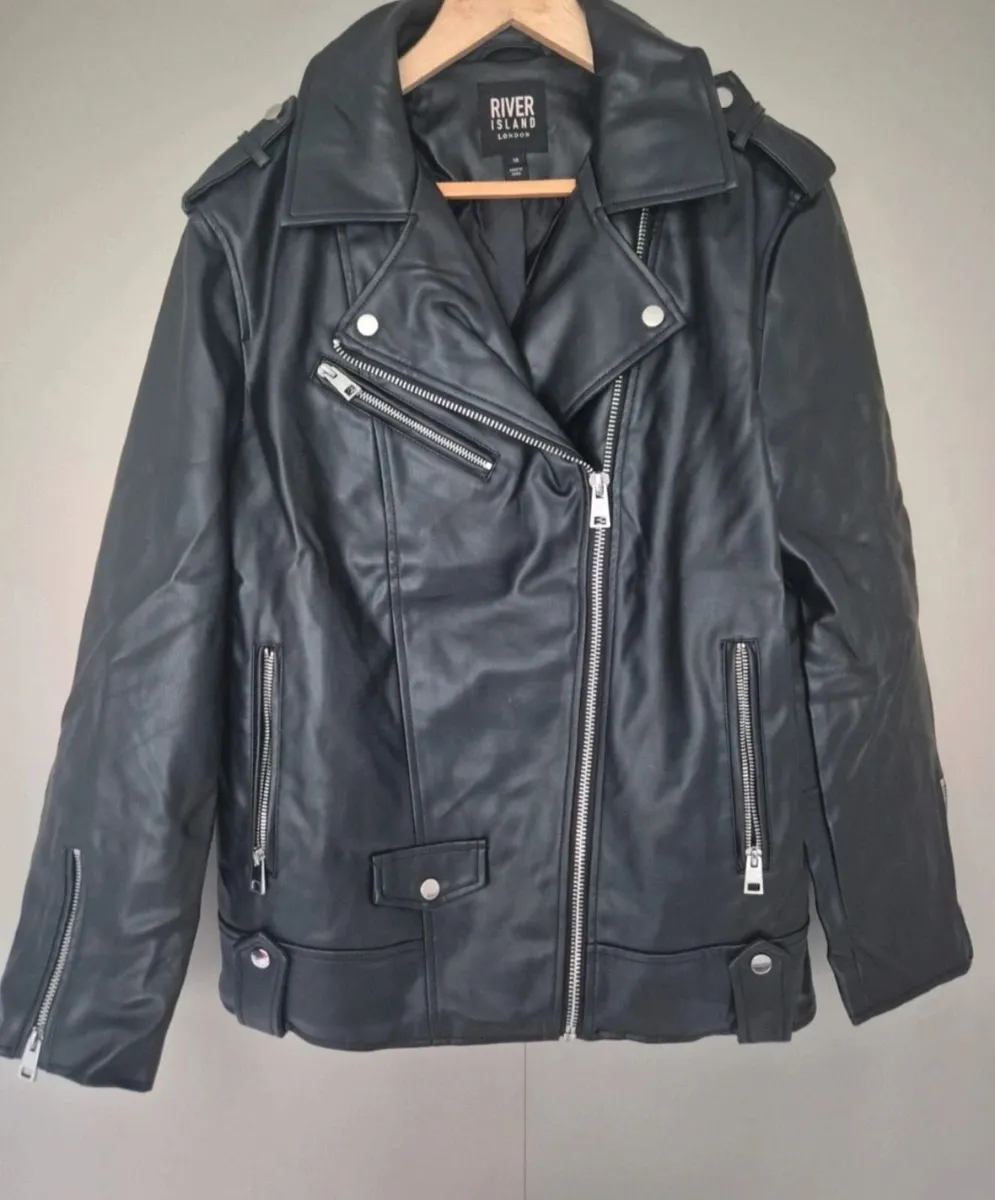 River Island oversized PU jacket biker jacket - Image 1