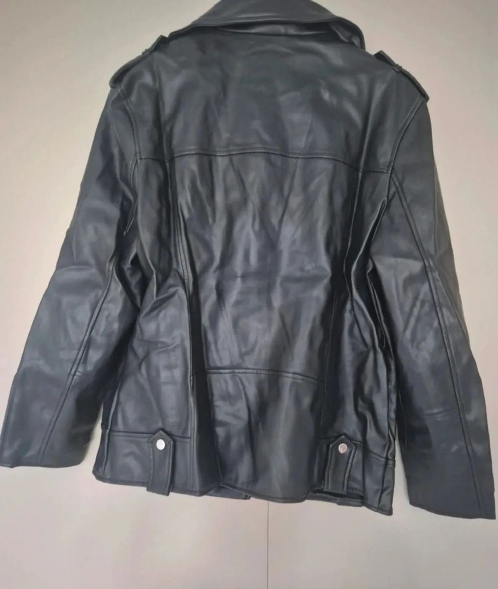 River Island oversized PU jacket biker jacket - Image 2