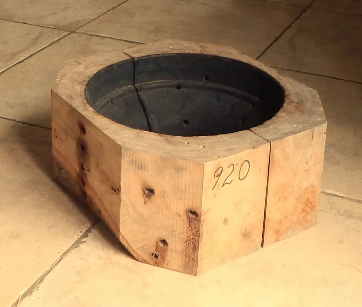 Heavy Wooden Glass Blowing Mould - Image 1