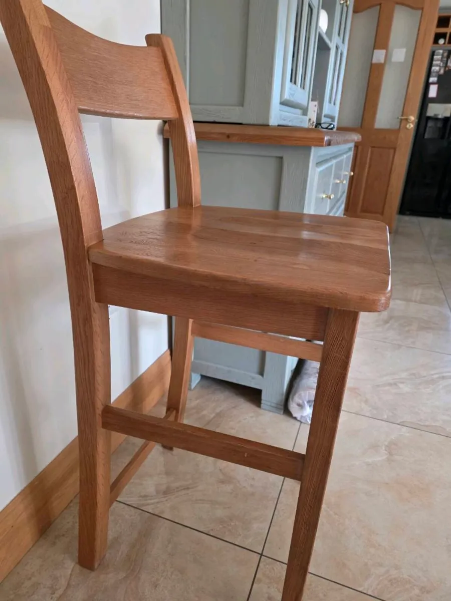 Solid Oak Bar/Counter Stools - Image 3