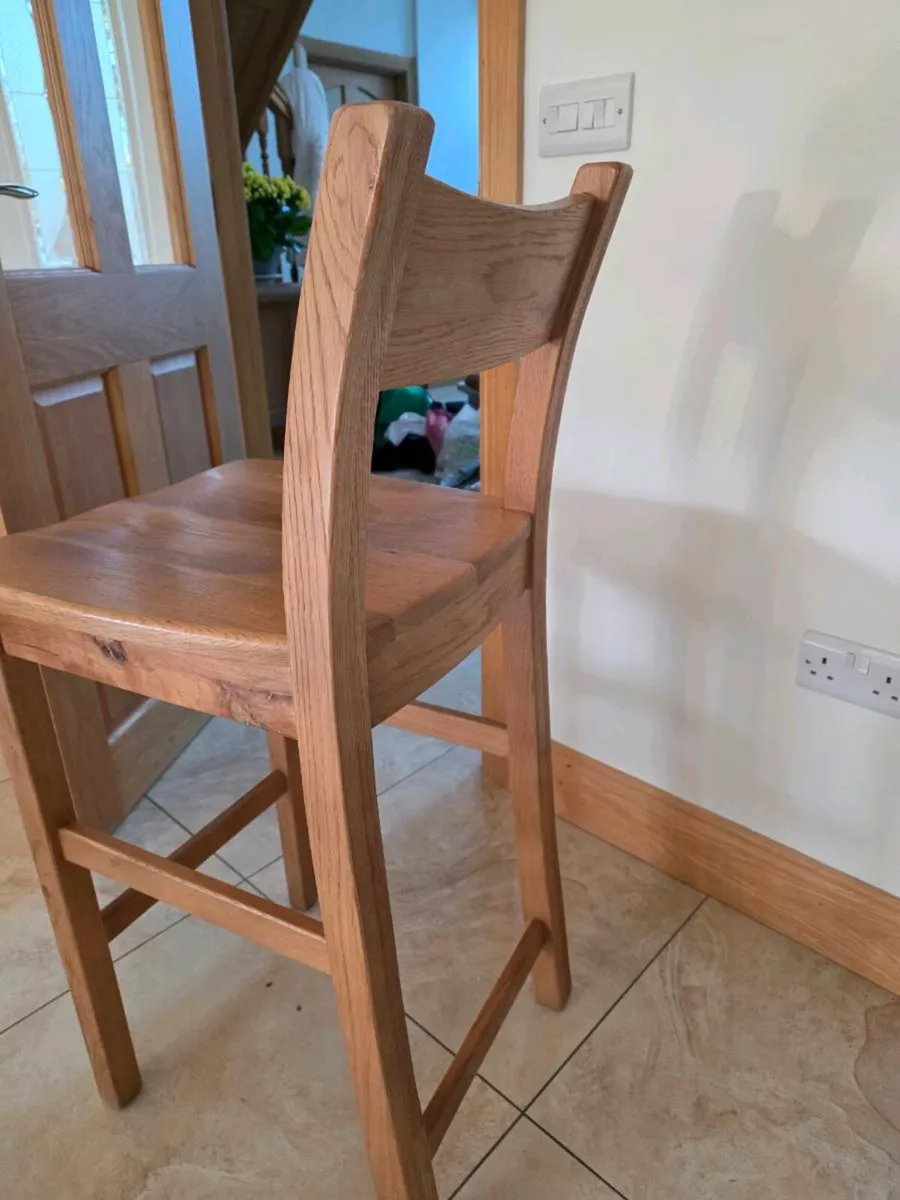 Solid Oak Bar/Counter Stools - Image 4