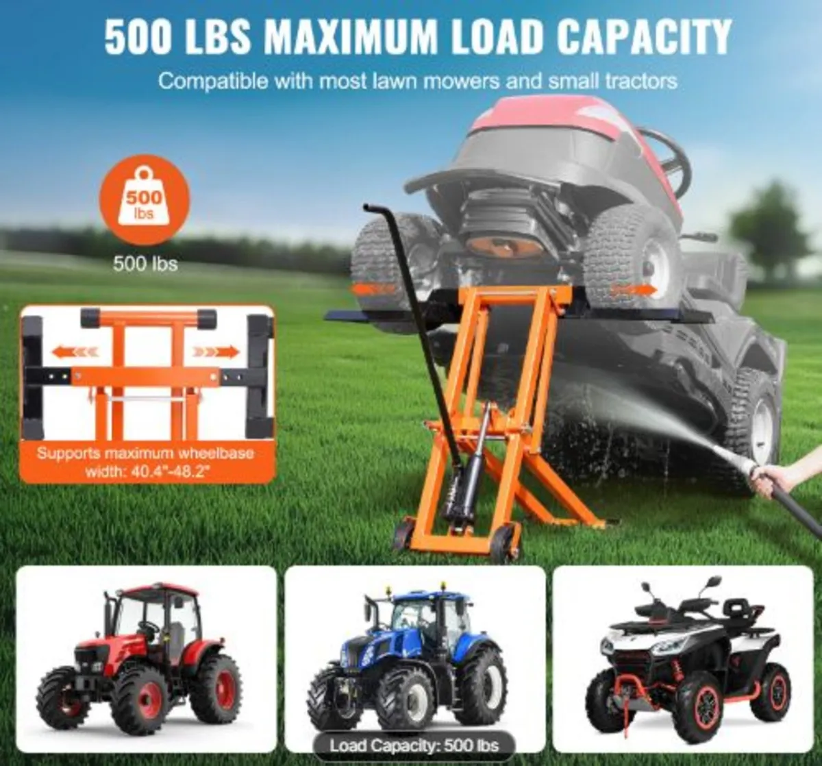 Lawn Mower Lift with Hydraulic Jack, 500 Lbs - Image 2