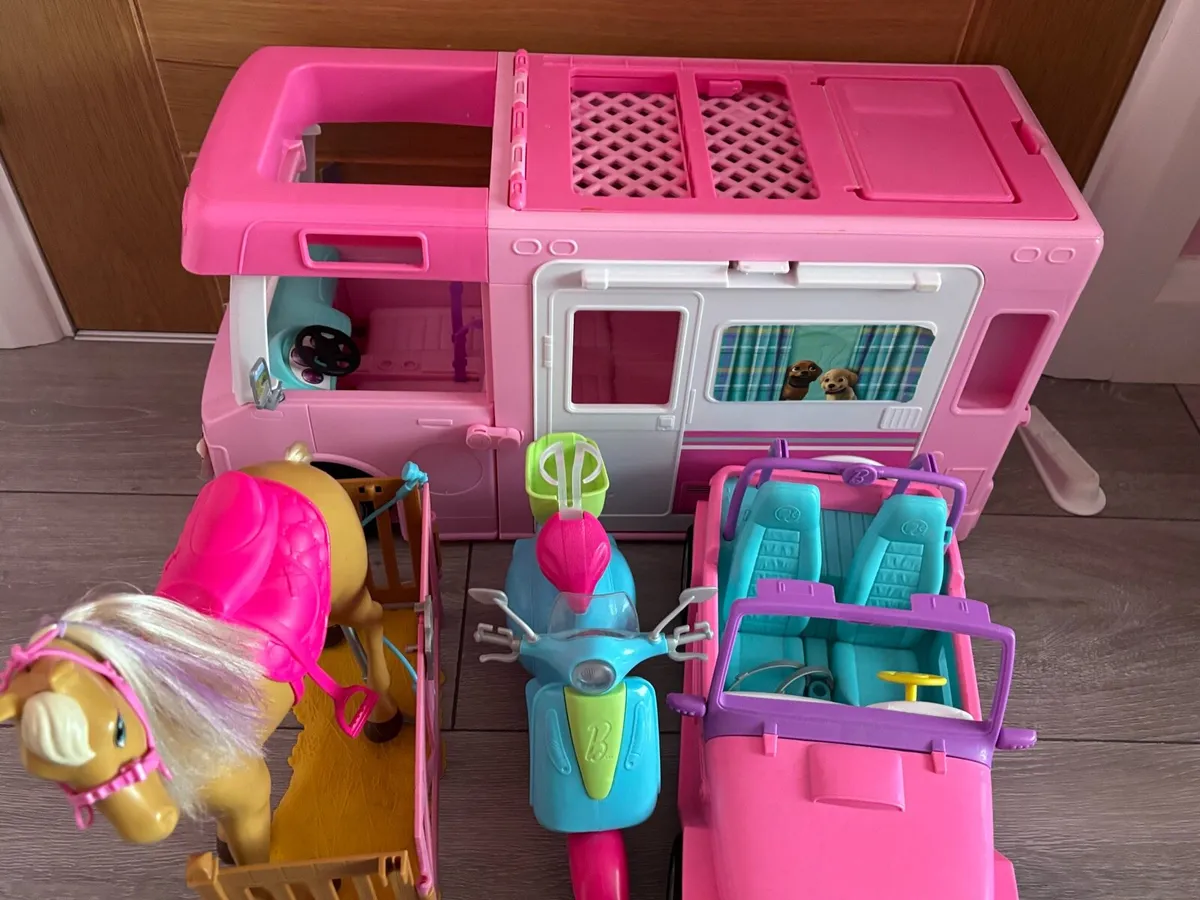 Barbie bus, car, bike and horse - Image 1