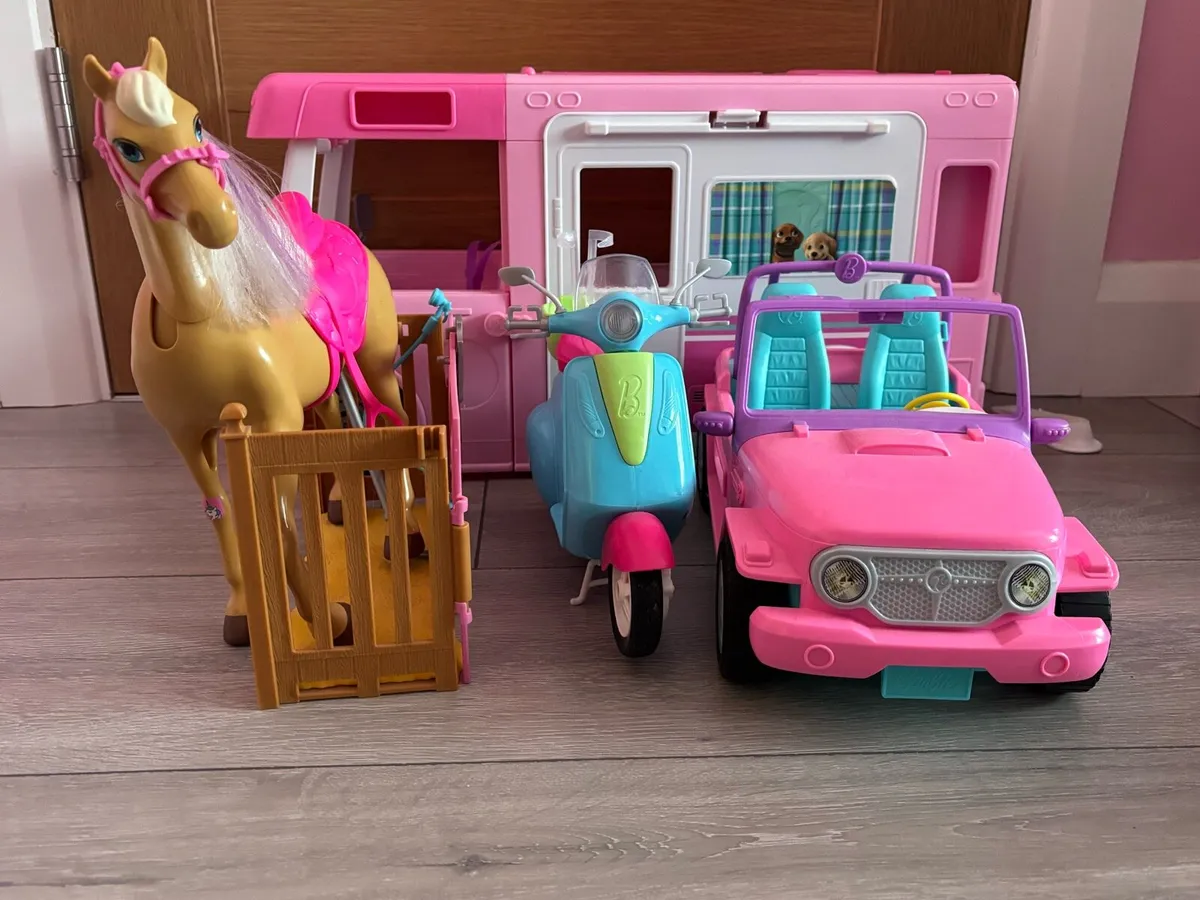 Barbie bus, car, bike and horse - Image 2