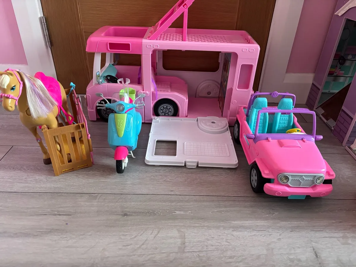 Barbie bus, car, bike and horse - Image 3