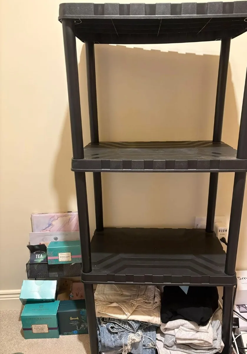 Black 4-Shelf Storage Unit