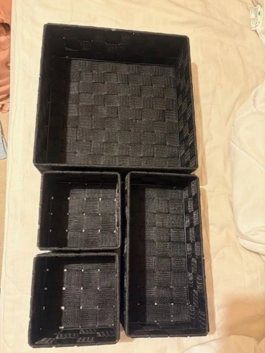 Soft black storage boxes