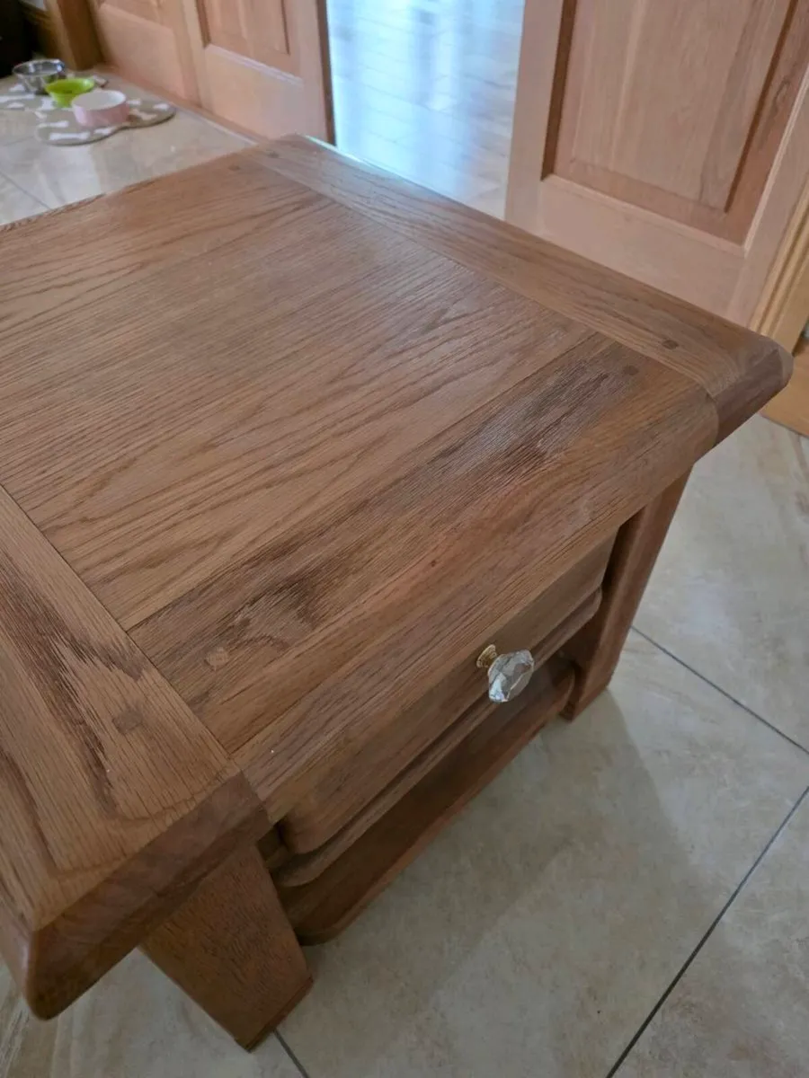 Solid Oak Lamp/And Tables - Image 4