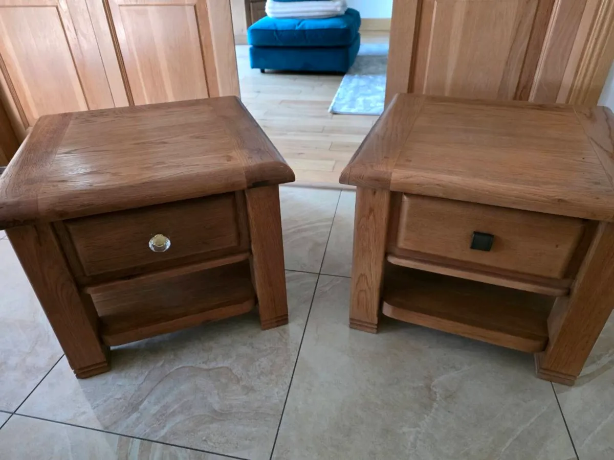 Solid Oak Lamp/And Tables - Image 1