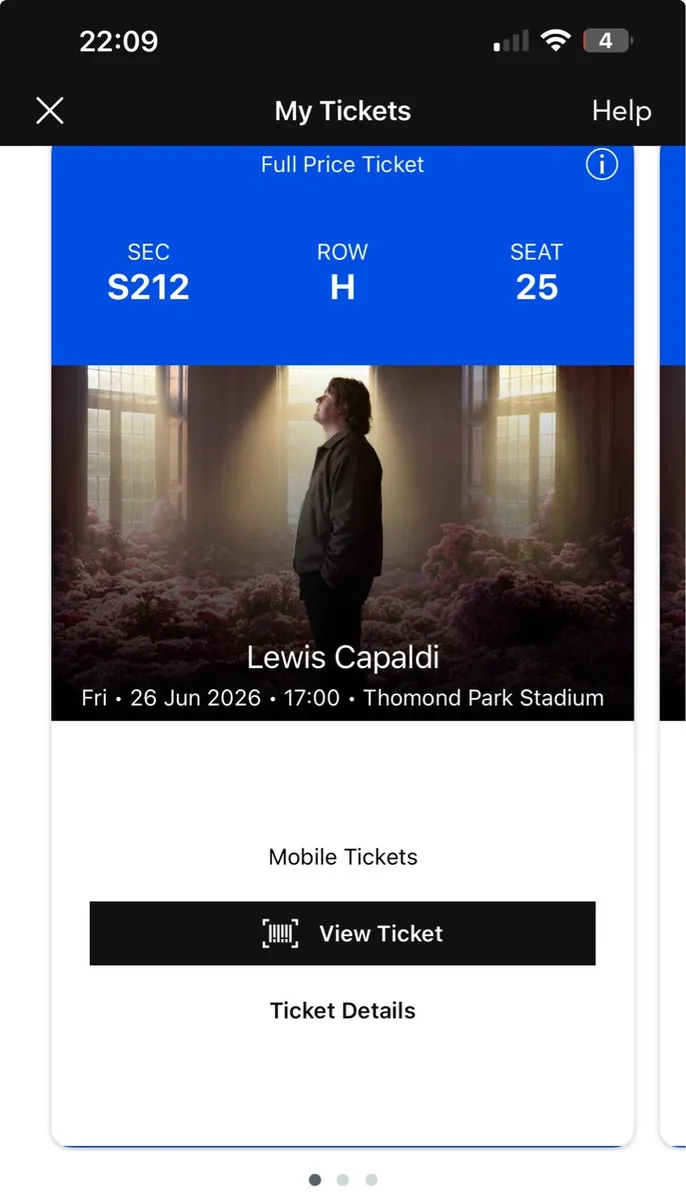 lewis capaldi concert ticket - Image 1