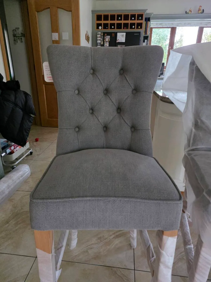 Oak and Grey Fabric Bar/Counter Stools - Image 2