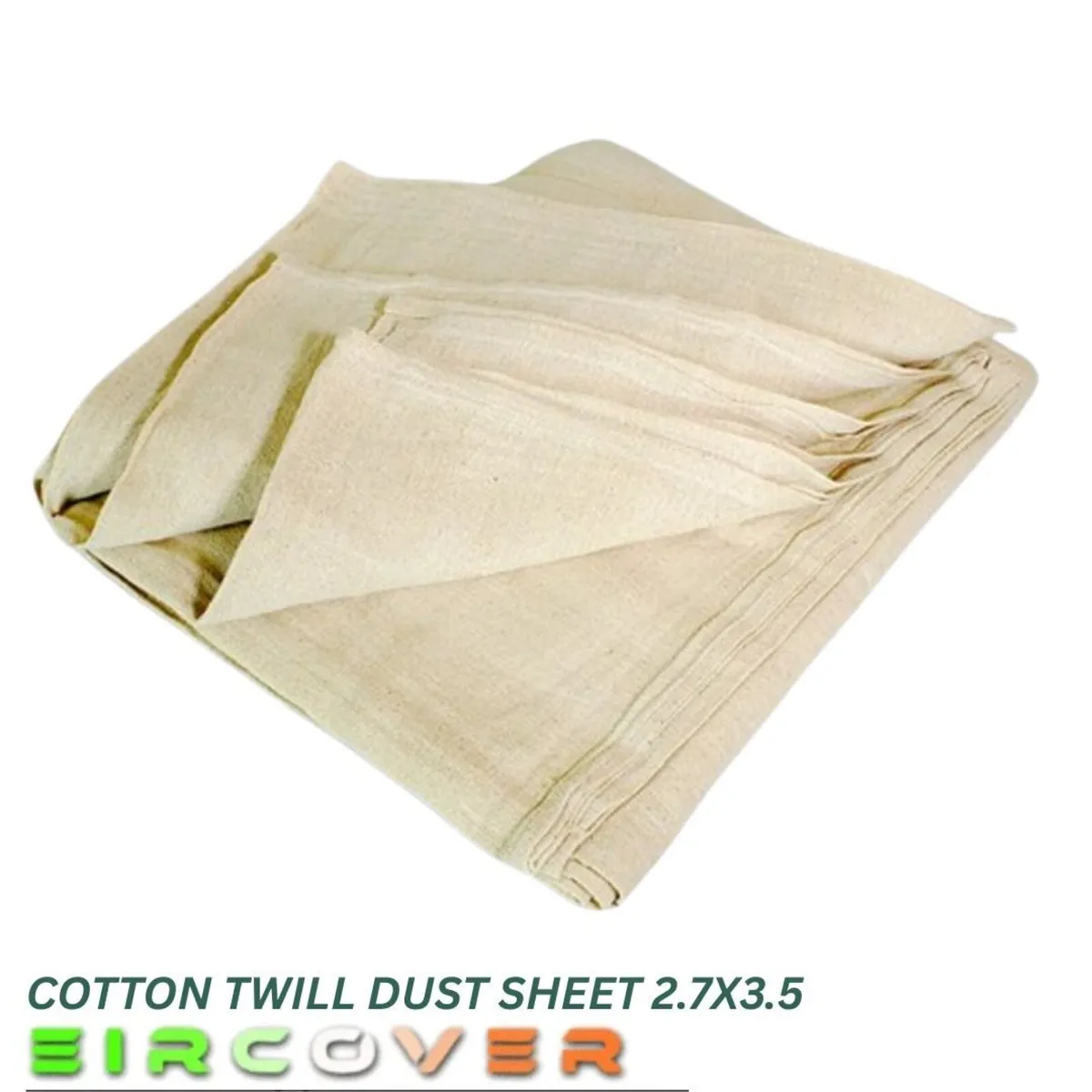 Cotton twill dust sheet 2.7m x 3.5m ( 9' x 12') - Image 2