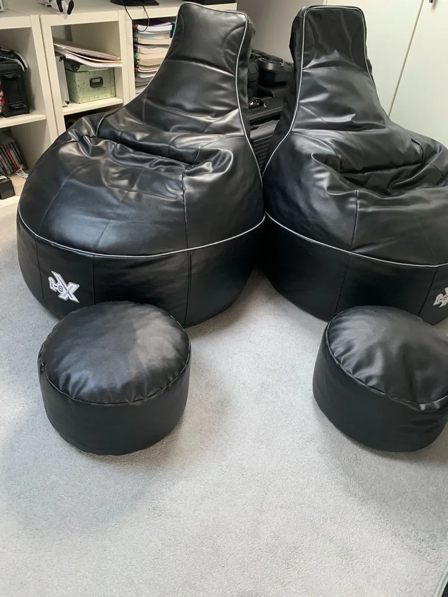 Black Leatherette Bean Bags