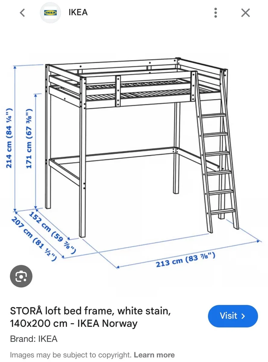 Ikea Stora Double Loft Bed - Image 3