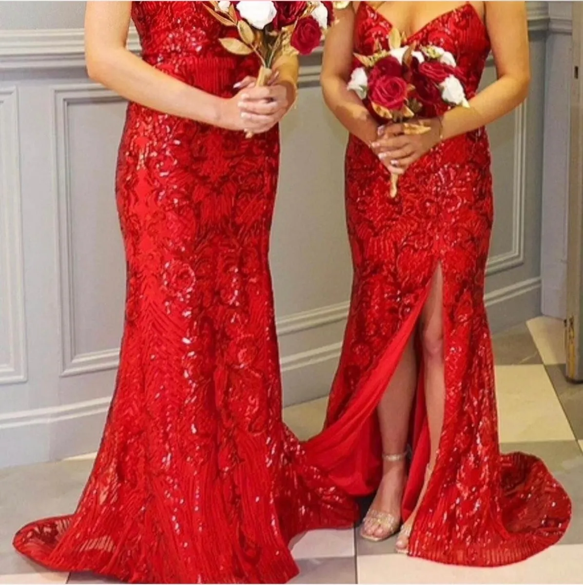 Red sequin mermaid dress - Image 1