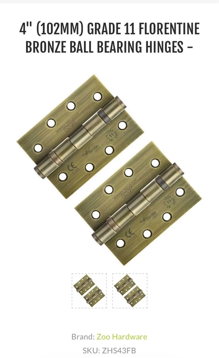 Bronze 4’’ hinges (13 pairs) - Image 2