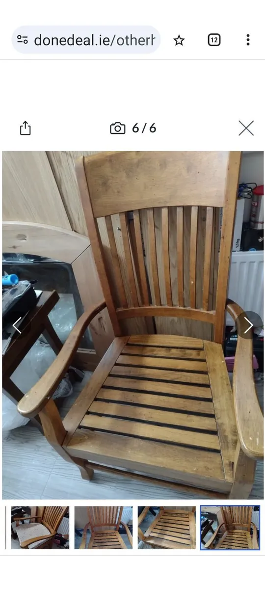 Beautiful Teak rocking chair - Image 2