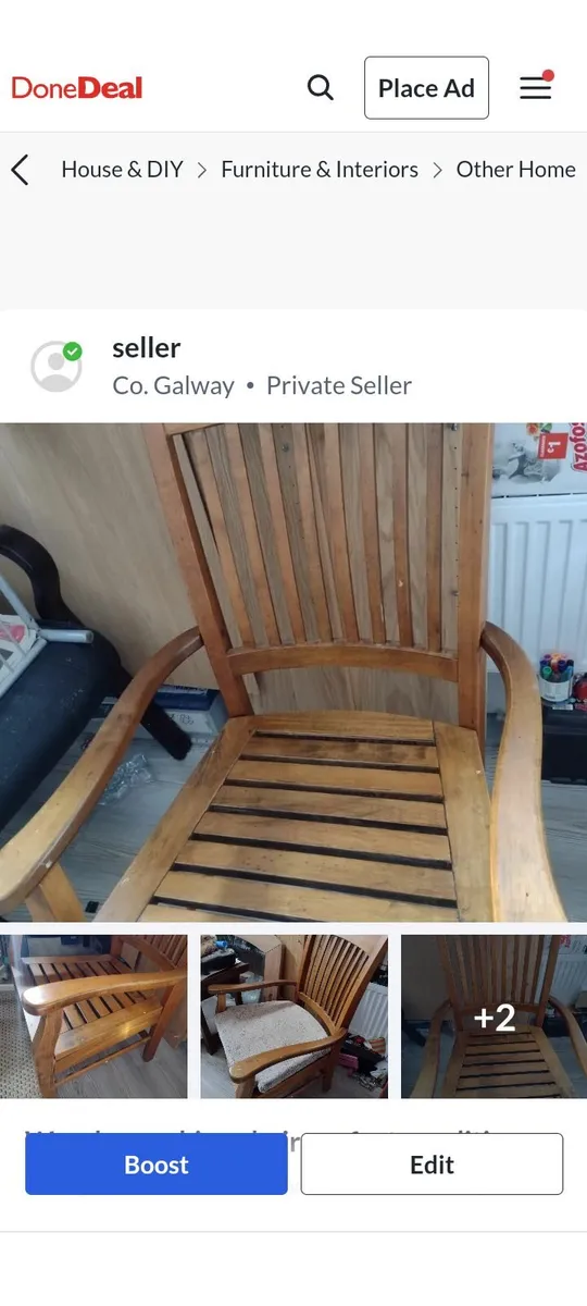 Beautiful Teak rocking chair - Image 4