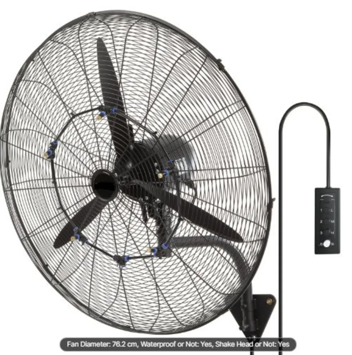 Mist Fan, 29.5 inch Waterproof Industrial Fan, 3 - Image 1