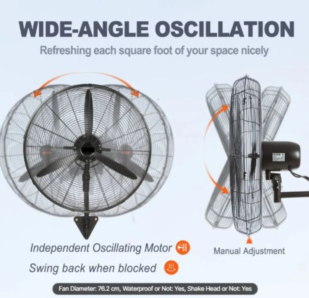 Mist Fan, 29.5 inch Waterproof Industrial Fan, 3 - Image 4