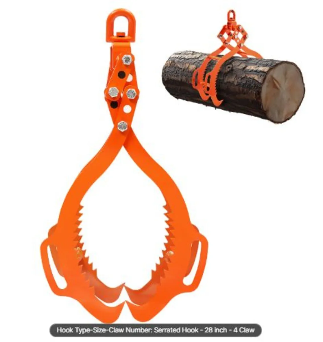 28in Log Lifting Tongs,4-Claw Log Tongs,Heavy Duty - Image 3