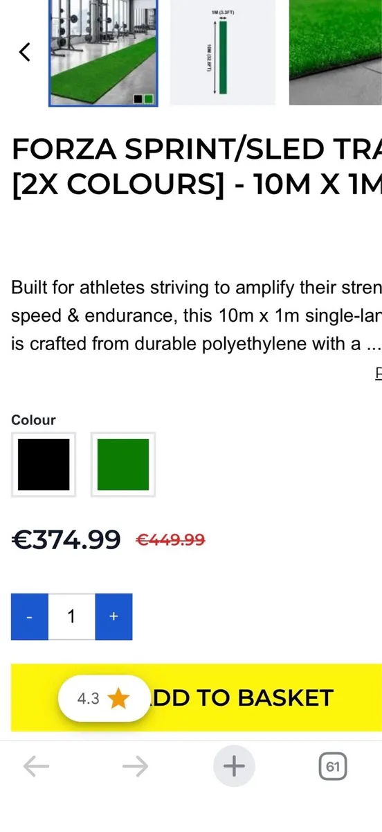 FORZA Sprint/Sled Track [10m x 1m] - Green - Image 2