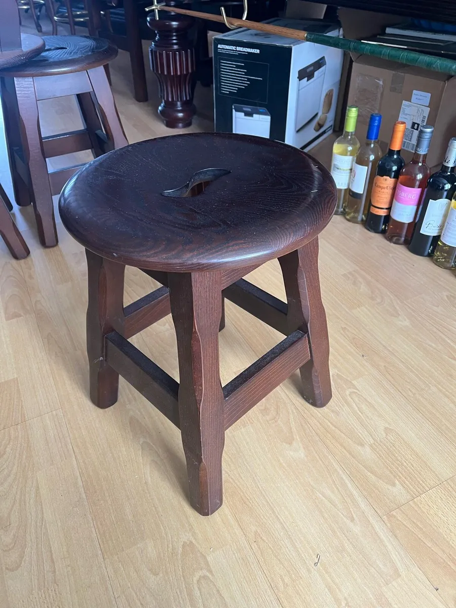 Pub Stools, solid Mahogany x 10 - Image 1