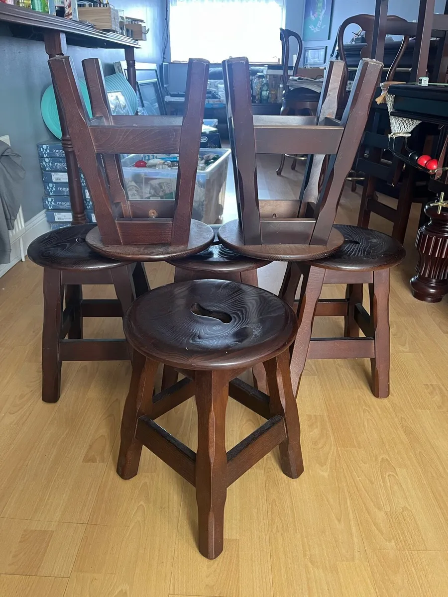 Pub Stools, solid Mahogany x 10 - Image 2