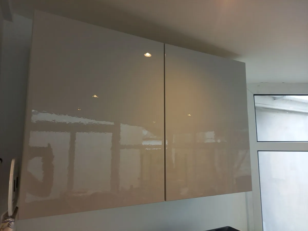 Two Grey Ikea Metod Wall Cabinets with Shelves - Image 3