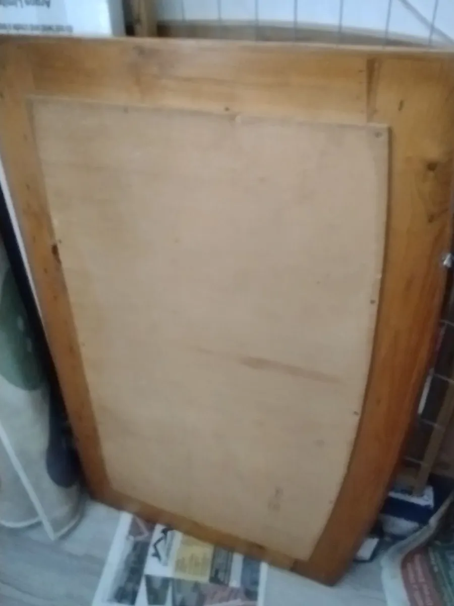 Large heavy solid wood mantle or wall mirror - Image 2