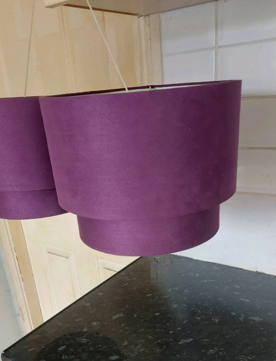 Two purple ceiling light shades - Image 2