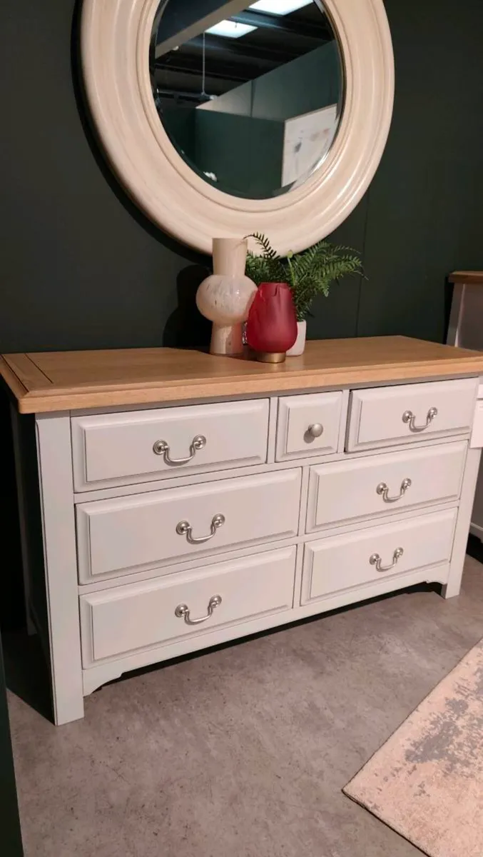 Ez Living Solid Oak Wide 7 Drawer Chest, Brand New - Image 1