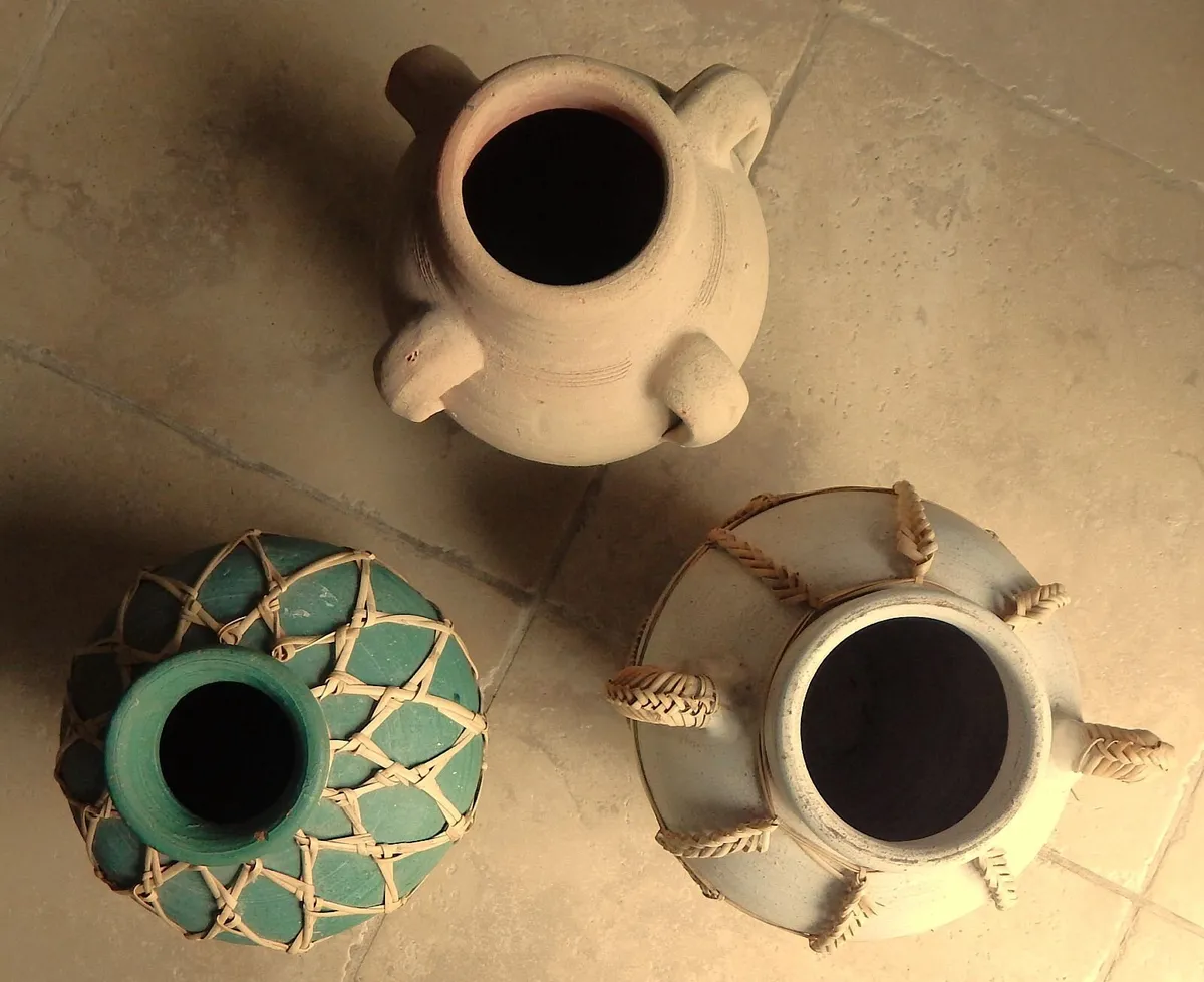 Selection of 3 Hand Made Terracotta Urns - Image 2