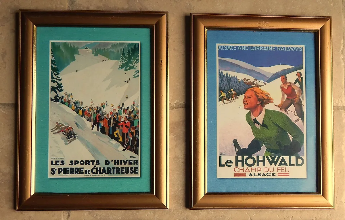 4 Reproduction Winter Sports Travel Posters - Image 2
