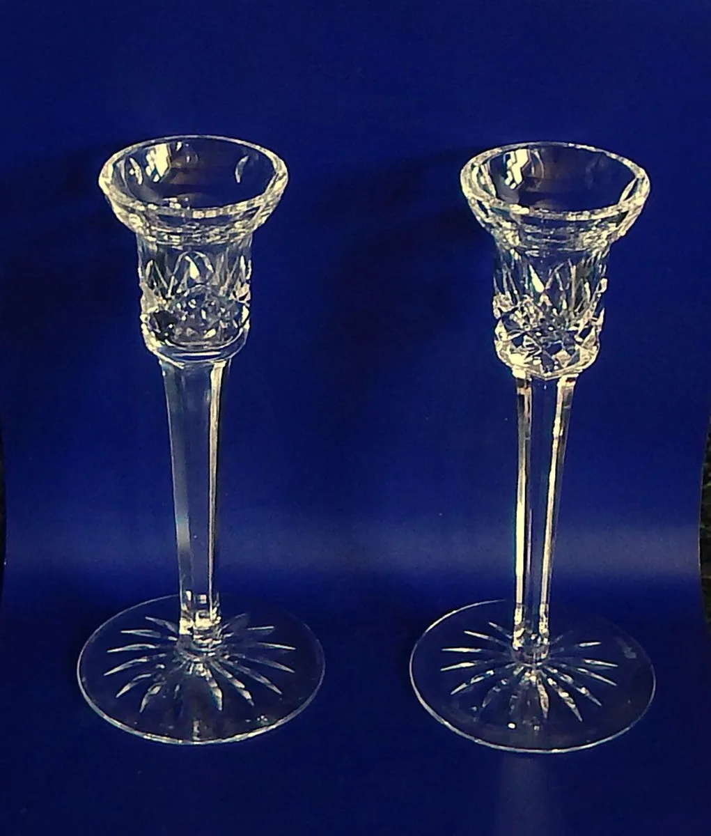 Pair of Vintage Waterford Crystal Candlesticks - Image 1