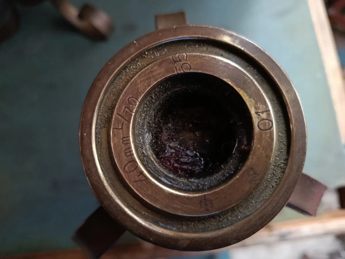 Pair of Brass Trench Art Candle Holders - Image 2