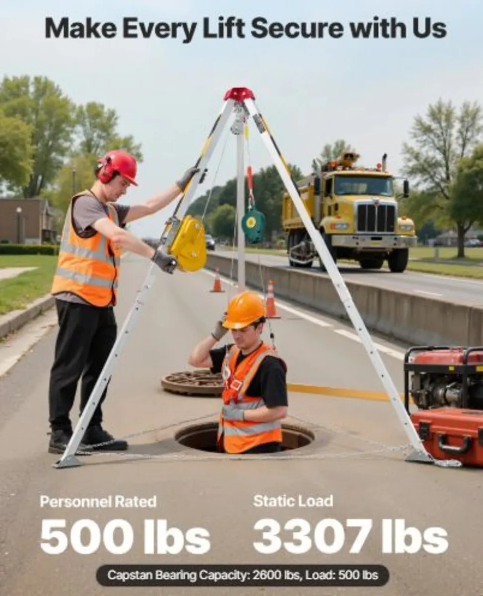 Confined Space Tripod Kit,Heavy Duty Rescue Tripo - Image 2