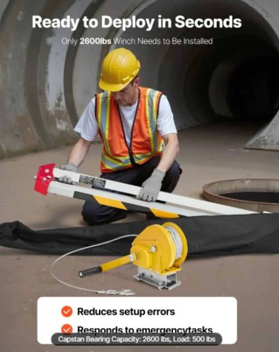 Confined Space Tripod Kit,Heavy Duty Rescue Tripo - Image 4