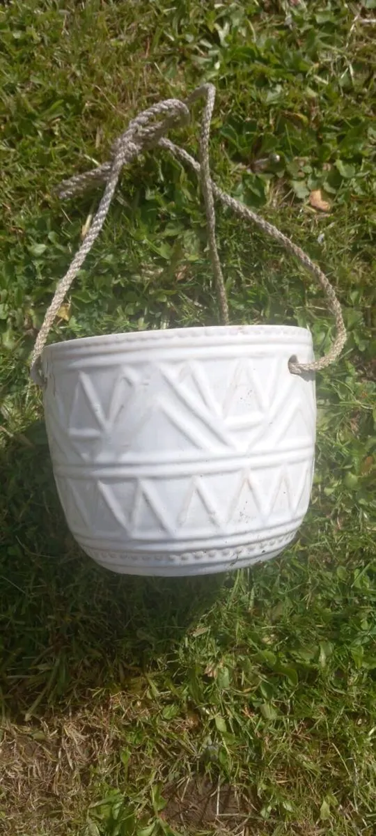 Hanging White Flower Pot - Image 1