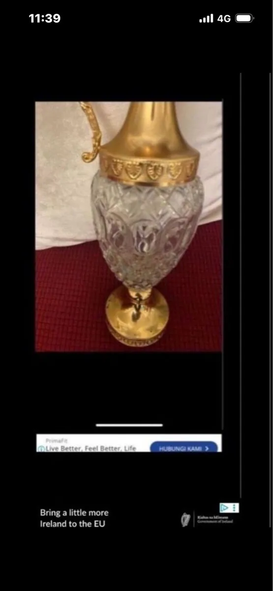 Vintage Crystal Claret Jug - Image 2