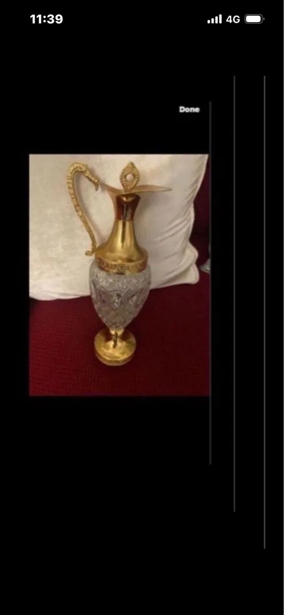 Vintage Crystal Claret Jug - Image 1
