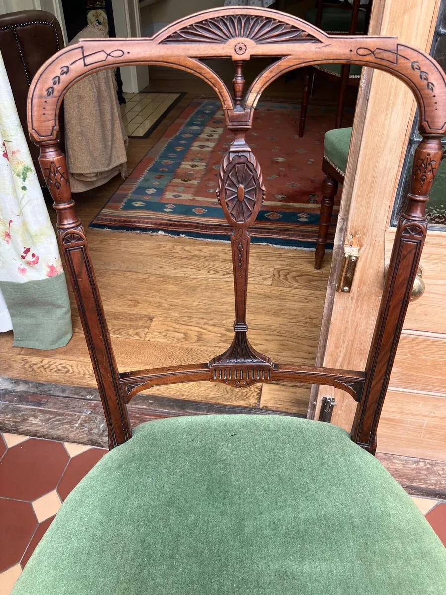 4 Victorian dining chairs. - Image 3