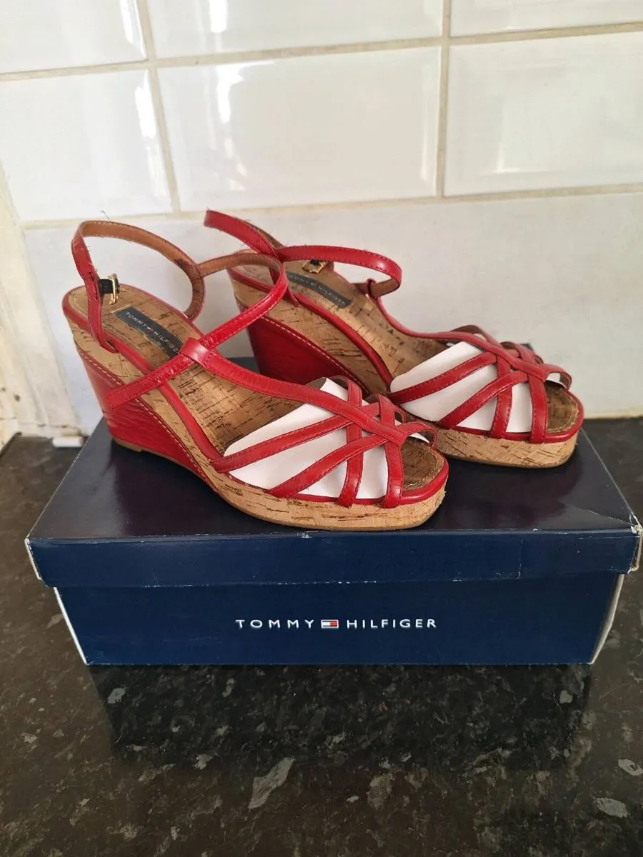 Tommy Hilfiger wedge sandals size 5 - Image 1