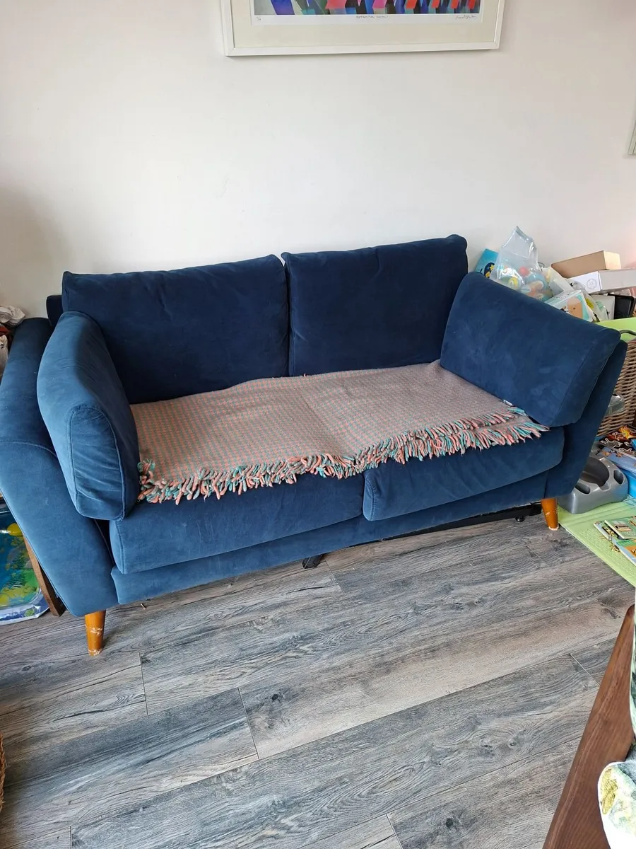 Blue Velvet couch - Image 3