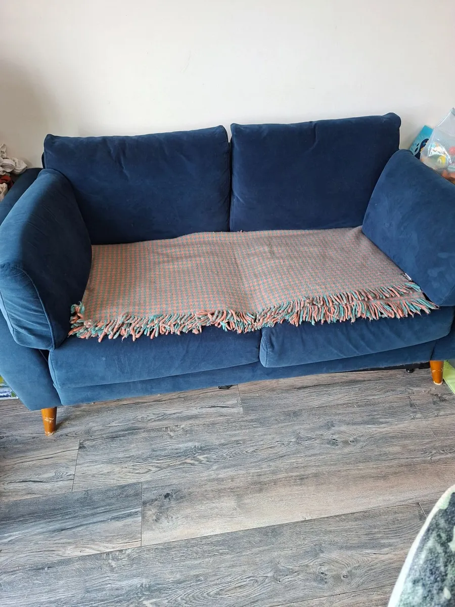 Blue Velvet couch - Image 4