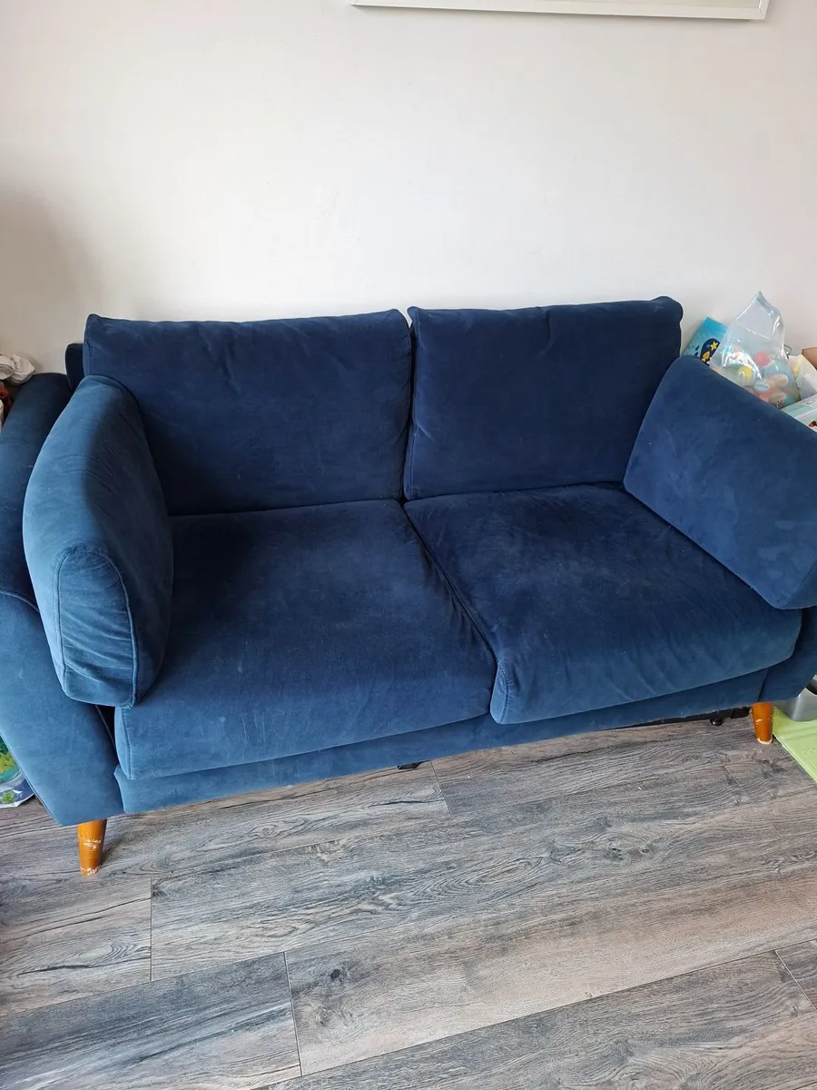 Blue Velvet couch - Image 1